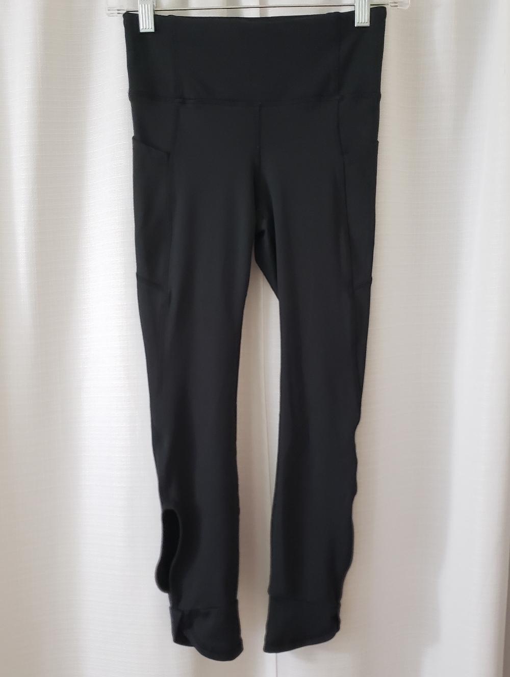 Small Bally Total Fitness Black Yoga Leggings - Ankle Cutout Detail